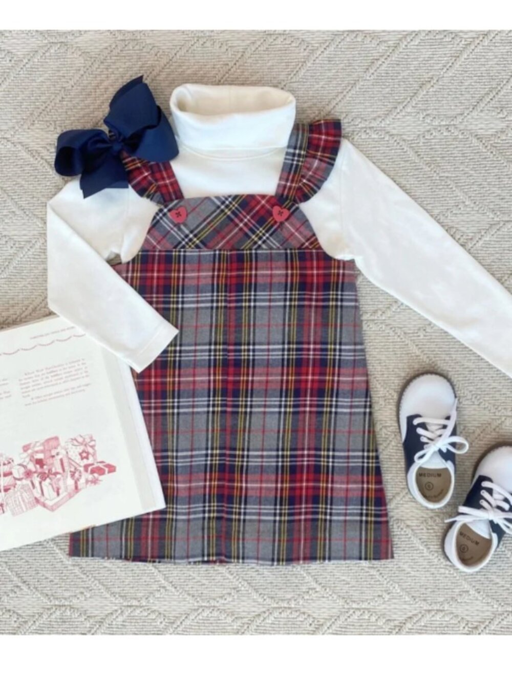 NEW TBBC Beaufort Bonnet Julia Jumper Park Lane Plaid Flannel Girls Sz 7 red hea